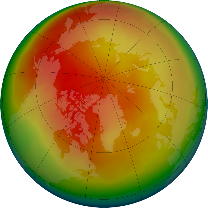 Arctic ozone map for March 2010